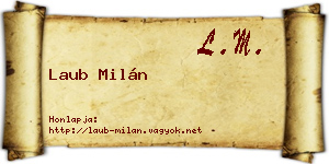 Laub Milán névjegykártya